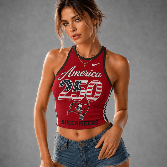 Premium NFL x TEN 250 America Women's Crop Tank Top Casual Summer Fashion 120626