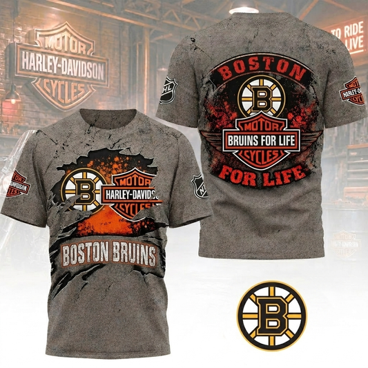 Premium NHL BB x Harley Davidson For Life T-shirt V5 NMD CTKT