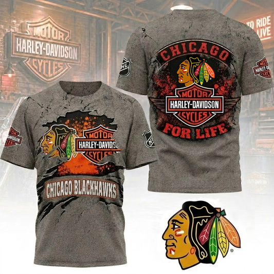 Premium NHL CB x Harley Davidson For Life T-shirt V5 NMD CTKT