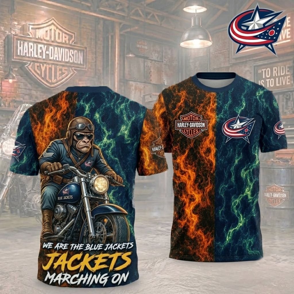 Premium NHL CBJ Harley Davidson Pride T-shirt V8 NMD CTKT