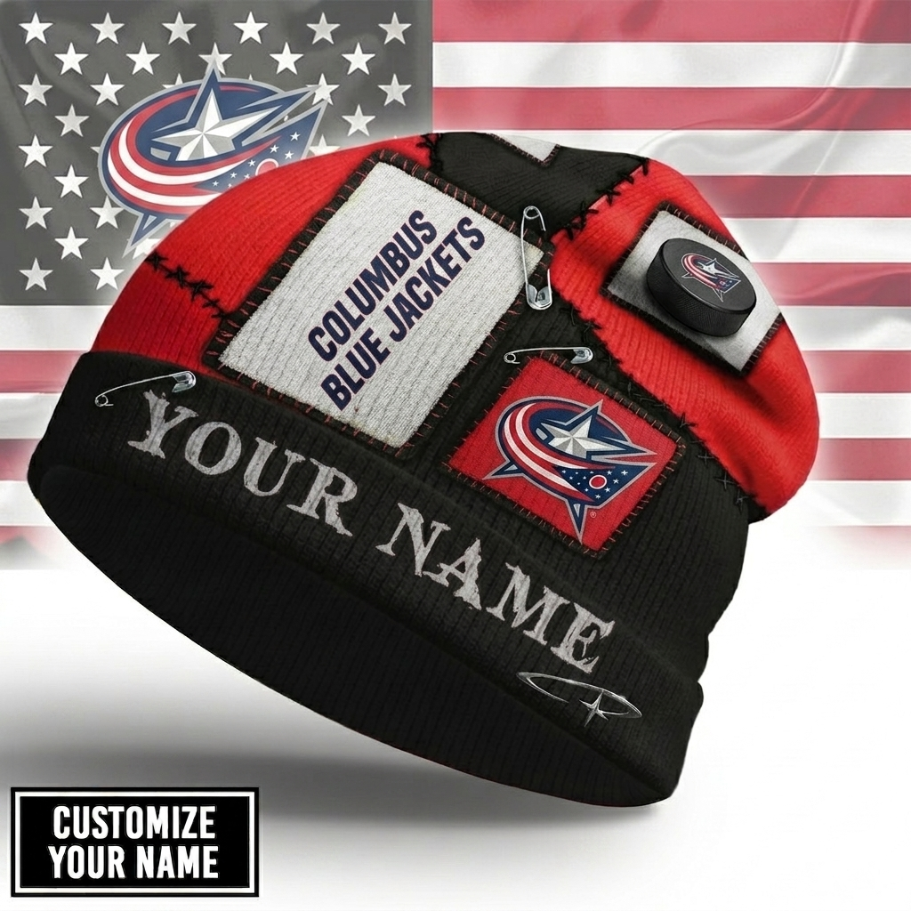 Premium NHL CBJ Heritage Patch Beanie Hat V3 NMD CTKT