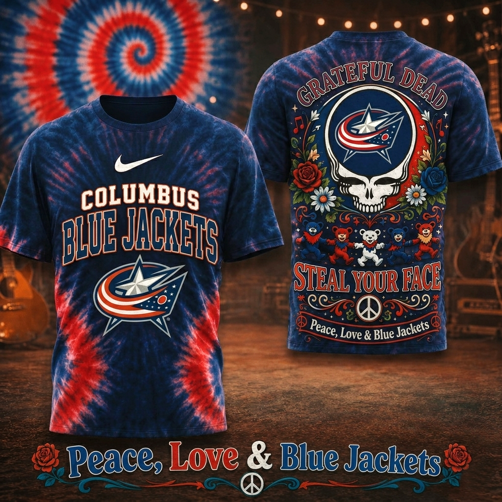 Premium NHL CBJ Peace Love Greateful T-shirt V6 NMD CTKT