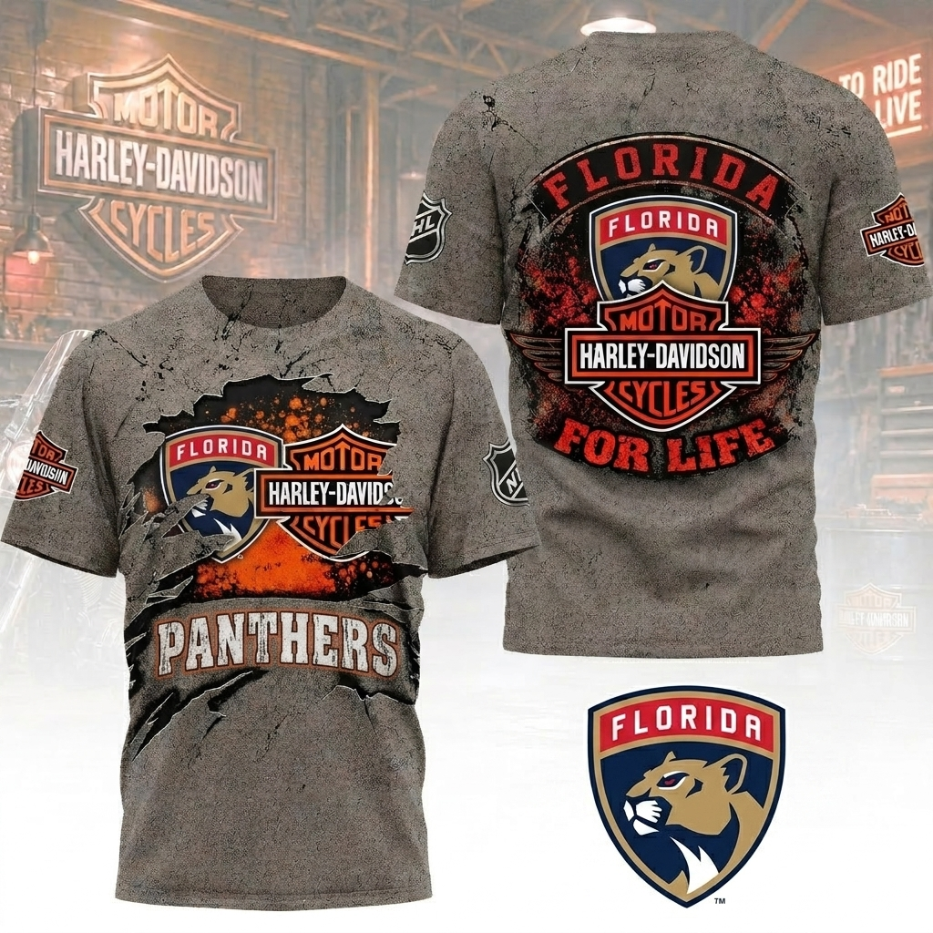 Premium NHL FP x Harley Davidson For Life T-shirt V5 NMD CTKT