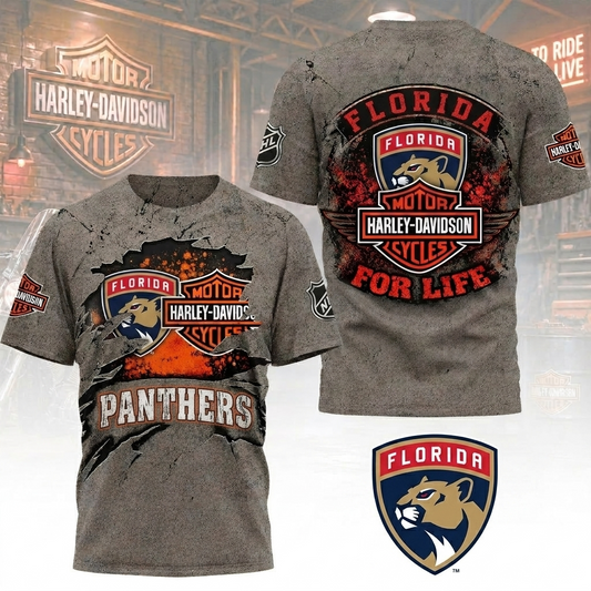 Premium NHL FP x Harley Davidson For Life T-shirt V5 NMD CTKT