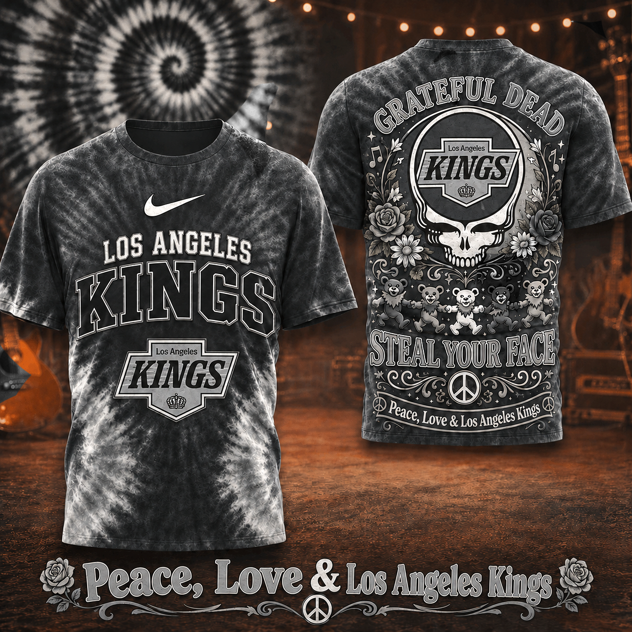 Premium NHL LAK Peace Love Greateful T-shirt V6 NMD CTKT