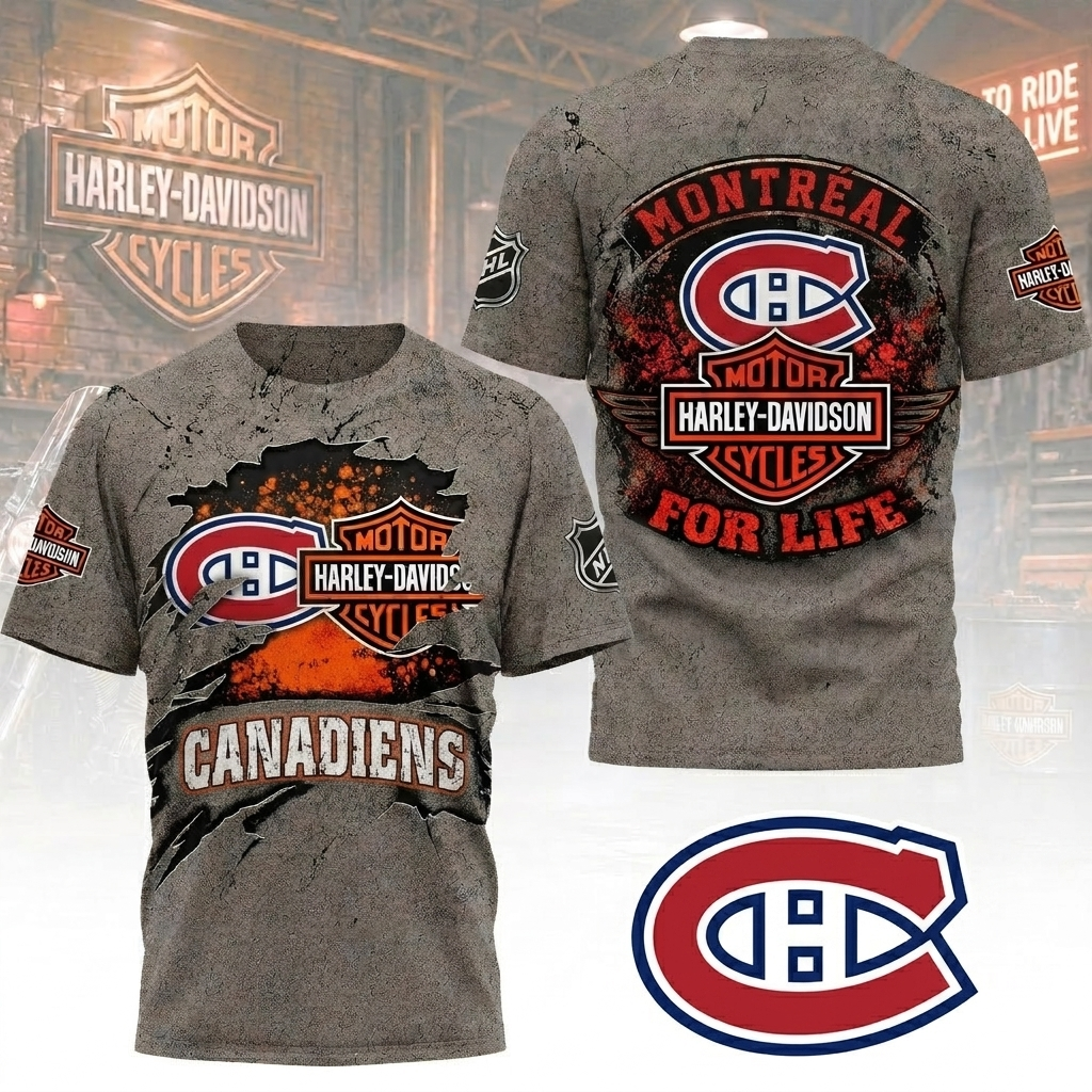 Premium NHL MC x Harley Davidson For Life T-shirt V5 NMD CTKT
