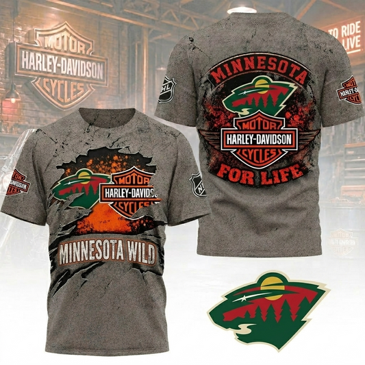 Premium NHL MW x Harley Davidson For Life T-shirt V5 NMD CTKT