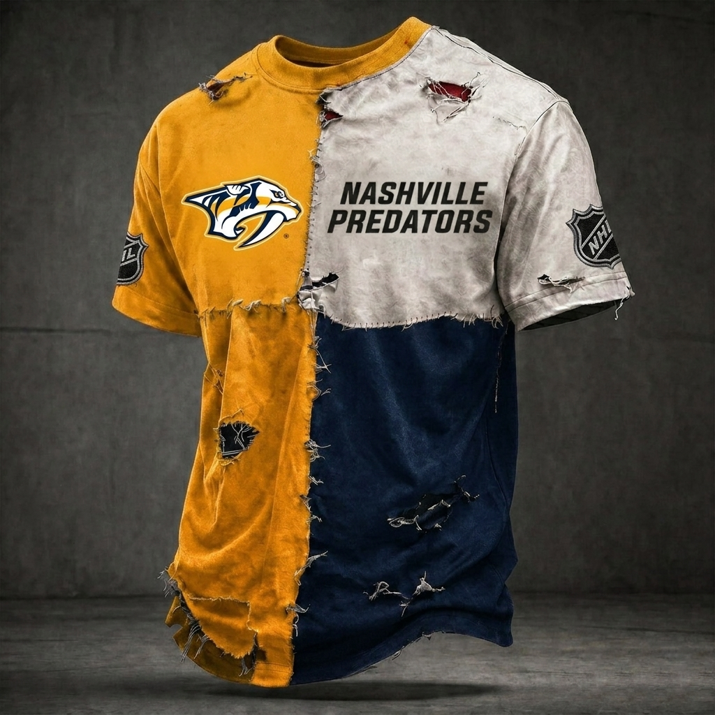 Premium NHL NP Distressed Patchwork T-Shirt V4 NMD CTKT