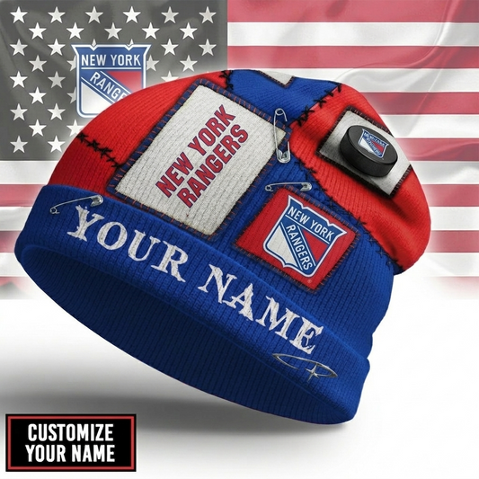 Premium NHL NYR Heritage Patch Beanie Hat V3 NMD CTKT