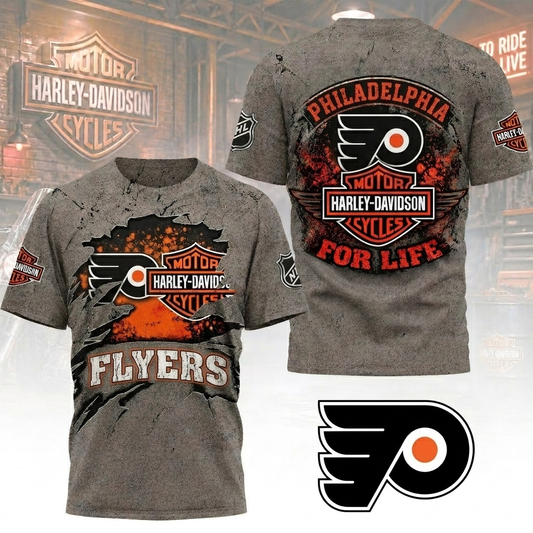 Premium NHL PF x Harley Davidson For Life T-shirt V5 NMD CTKT