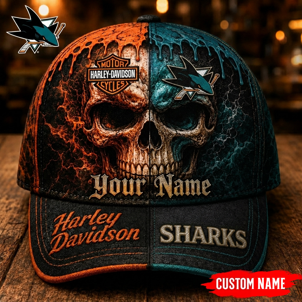 Premium NHL SJS Harley Davidson Split Skull Classic Cap V38 NMD CTKT