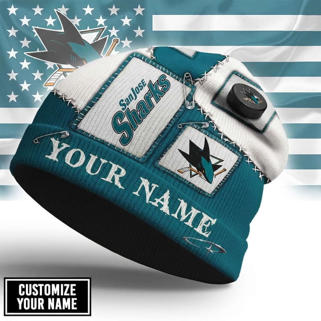 Premium NHL SJS Heritage Patch Beanie Hat V3 NMD CTKT