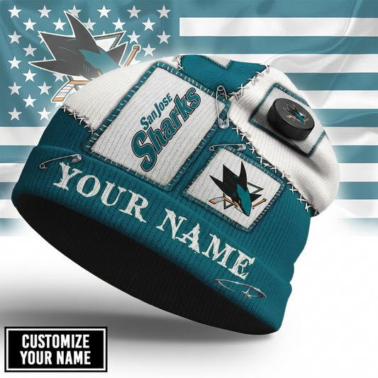 Premium NHL SJS Heritage Patch Beanie Hat V3 NMD CTKT