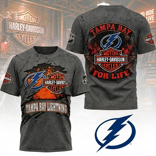 Premium NHL TBL x Harley Davidson For Life T-shirt V5 NMD CTKT