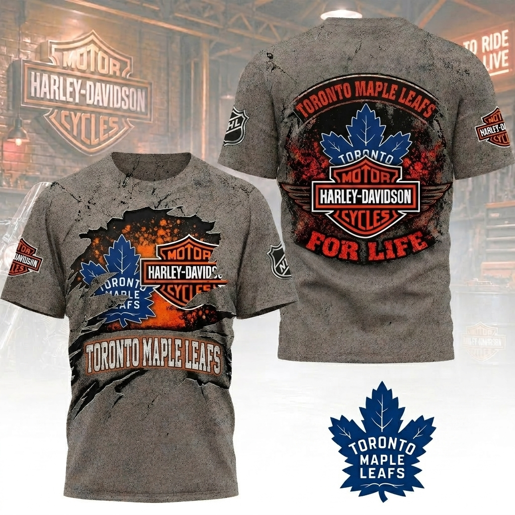 Premium NHL TML x Harley Davidson For Life T-shirt V5 NMD CTKT
