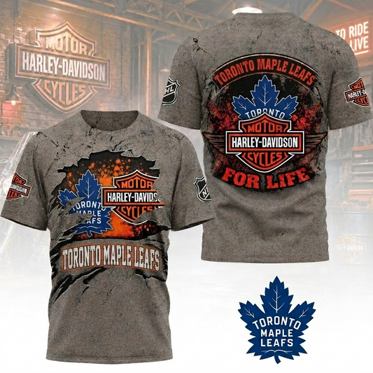 Premium NHL TML x Harley Davidson For Life T-shirt V5 NMD CTKT
