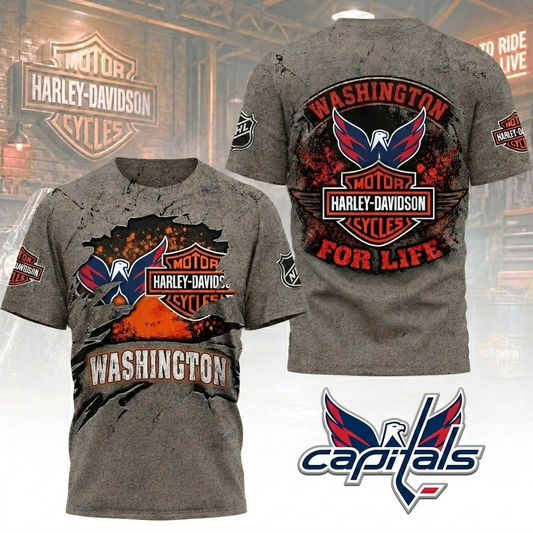 Premium NHL WC x Harley Davidson For Life T-shirt V5 NMD CTKT