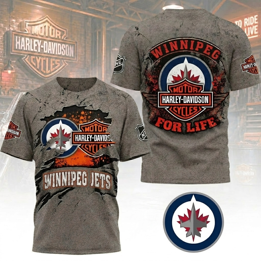 Premium NHL WJ x Harley Davidson For Life T-shirt V5 NMD CTKT