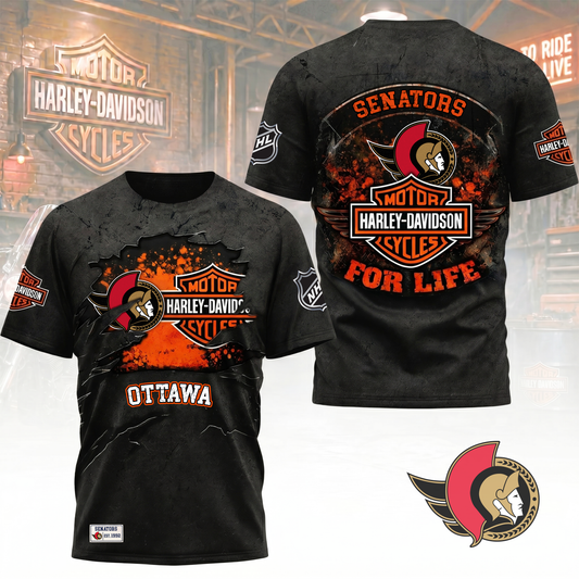 Premium NHL X OS Harley Davidson For Life 3D Shirt NDT VHM 180526