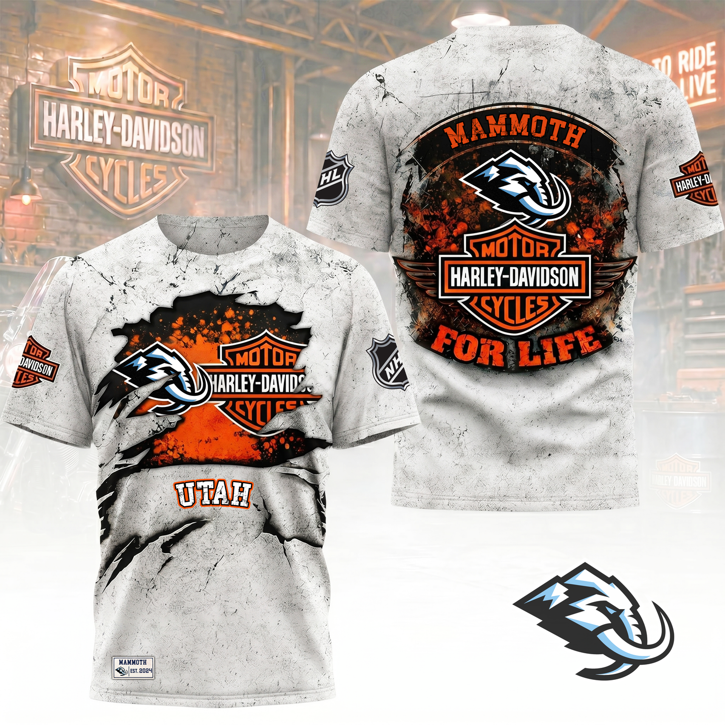 Premium NHL X UM Harley Davidson For Life 3D Shirt NDT VHM 180526