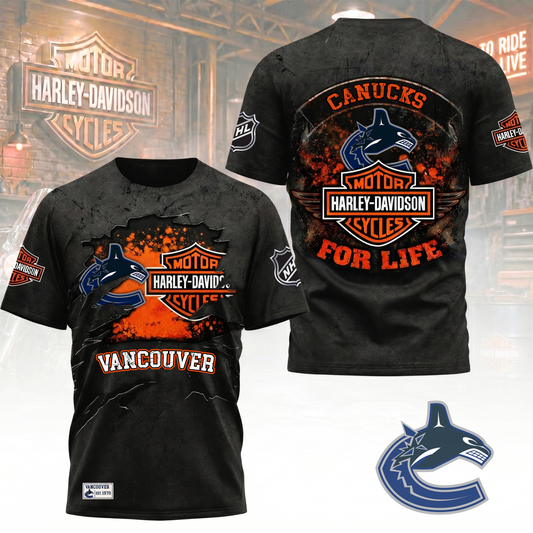 Premium NHL X VC Harley Davidson For Life 3D Shirt NDT VHM 180526