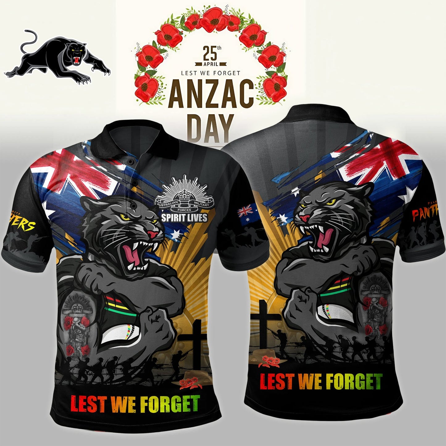 Premium NRL X PP Polo Shirt Fearless ANZAC Defender NDT NHM
