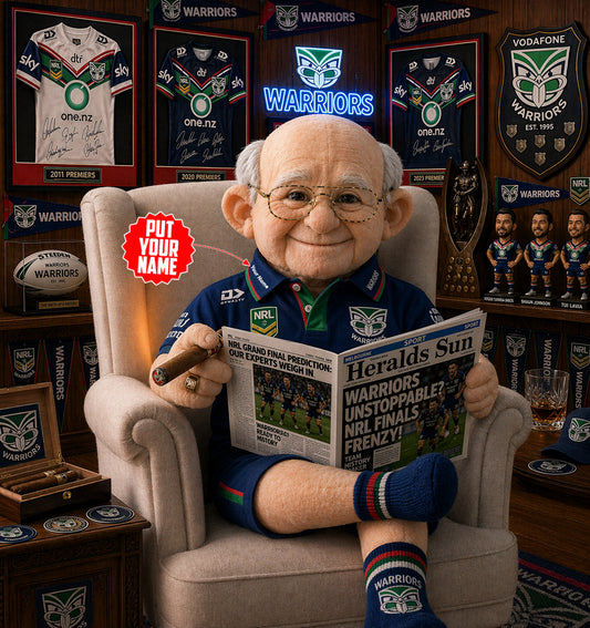 Premium NRL X WAR Heritage Custome name  Grandpa Collectible Plush NDT LVH 210426