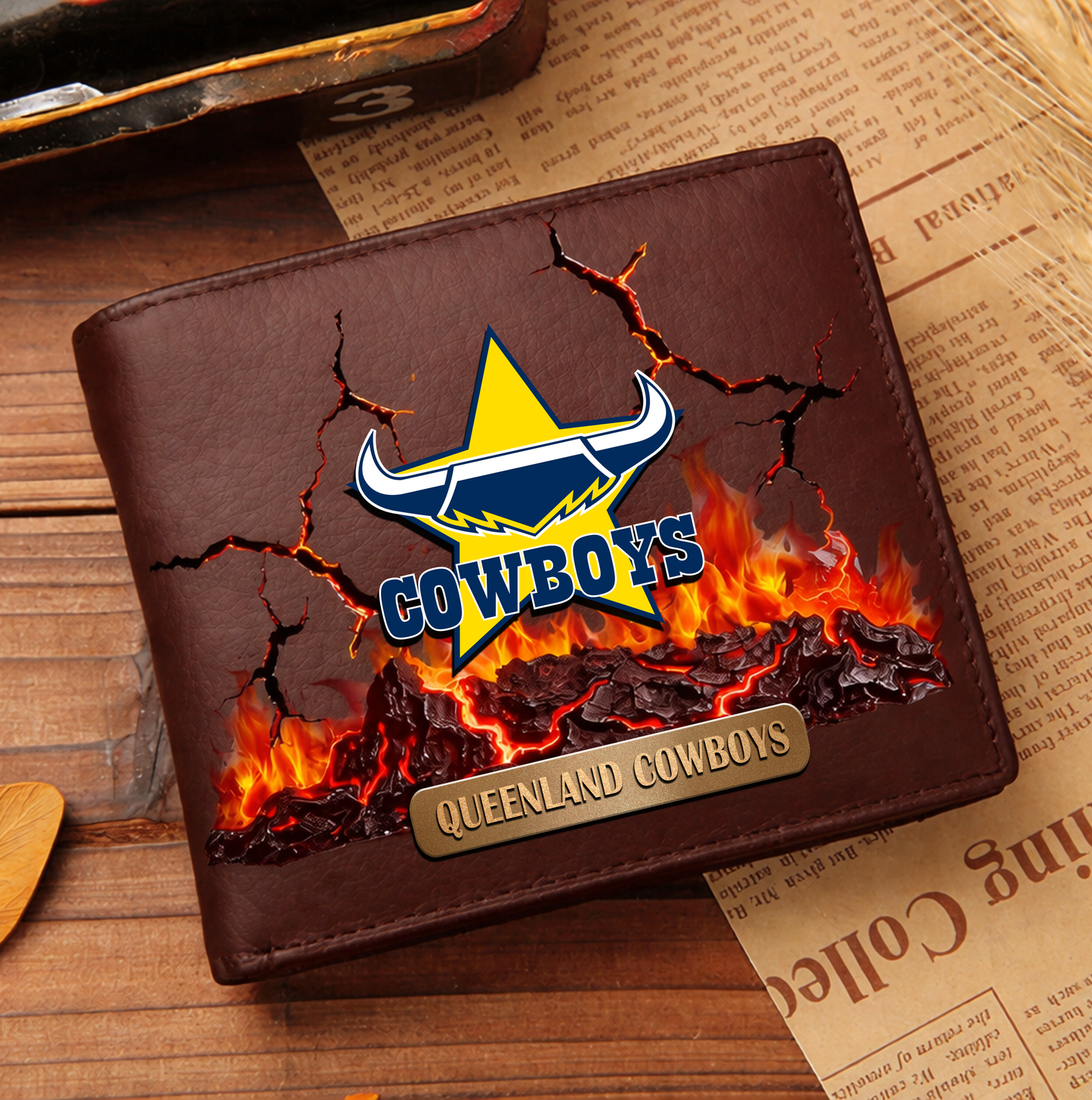 Premium NRL x NQC 3D Ember Embossed Lucky Wallet NDT VHM