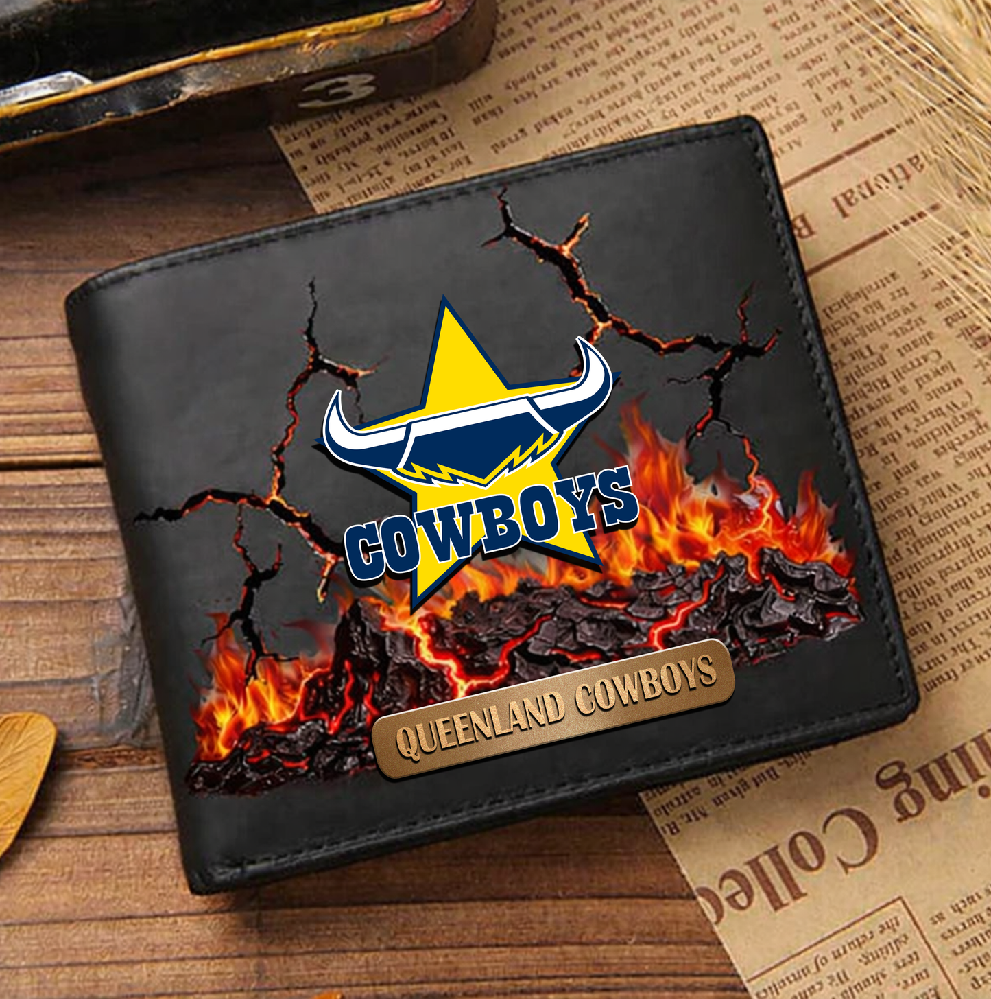 Premium NRL x NQC 3D Ember Embossed Lucky Wallet NDT VHM