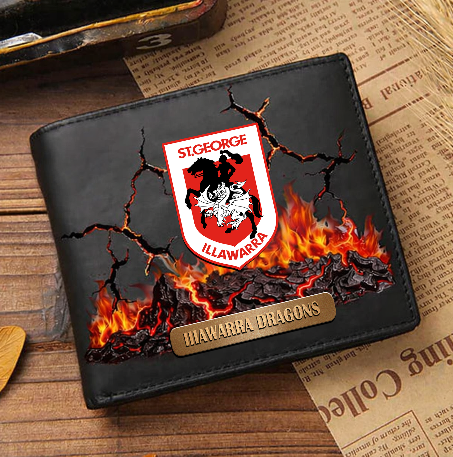 Premium NRL x SGID 3D Ember Embossed Lucky Wallet NDT VHM