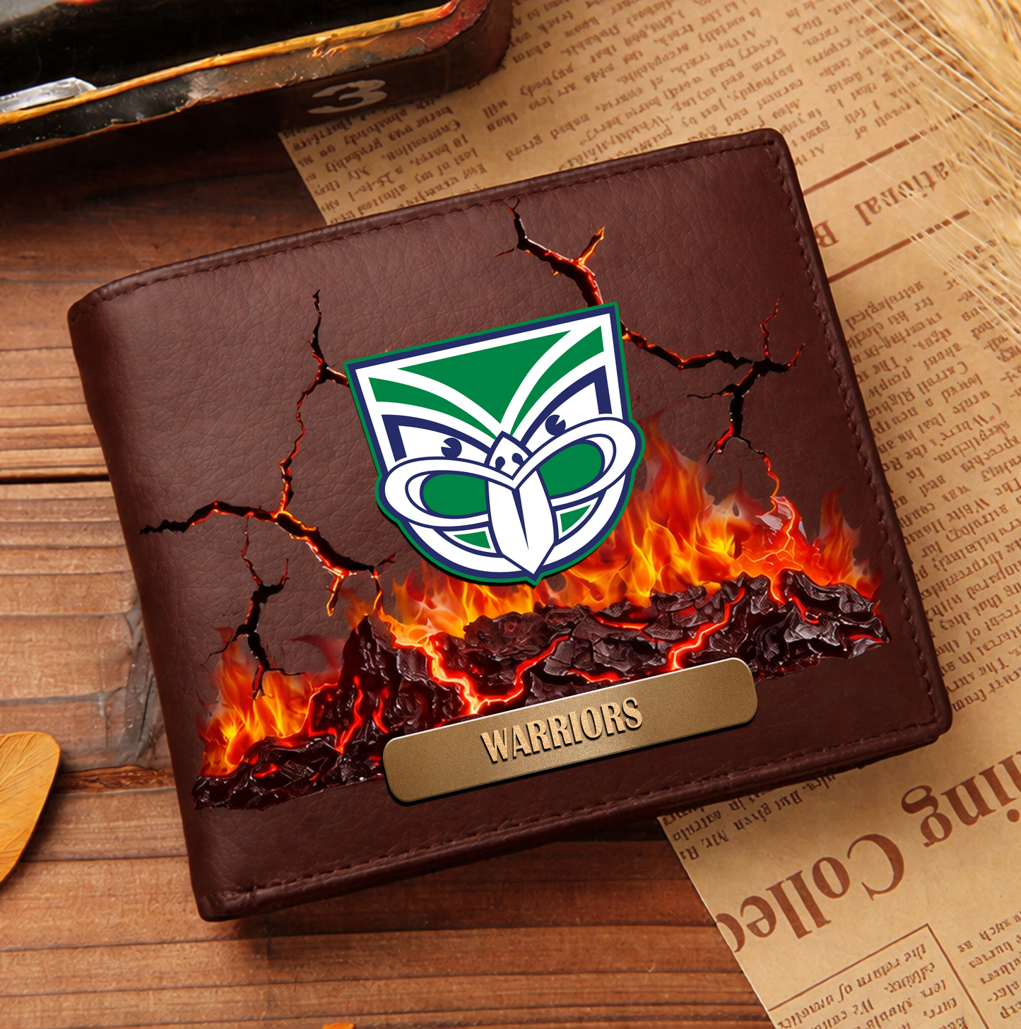 Premium NRL x WAR 3D Ember Embossed Lucky Wallet NDT VHM