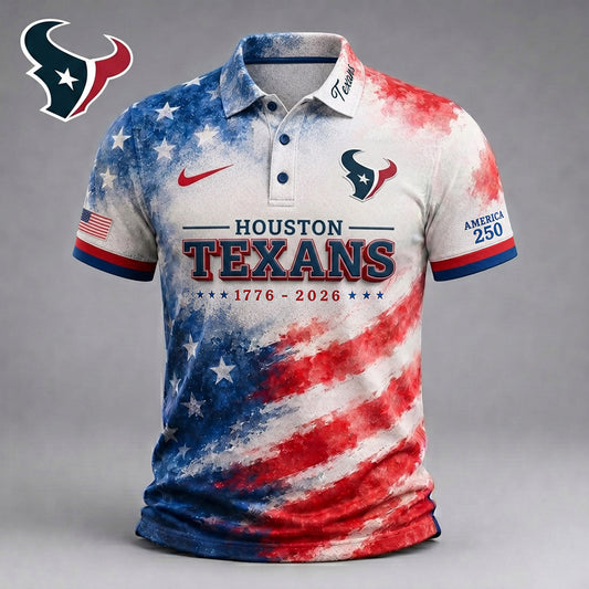 Premium NFL x HOU 250 Years Of Freedom Polo Shirt NDT NHM 150626
