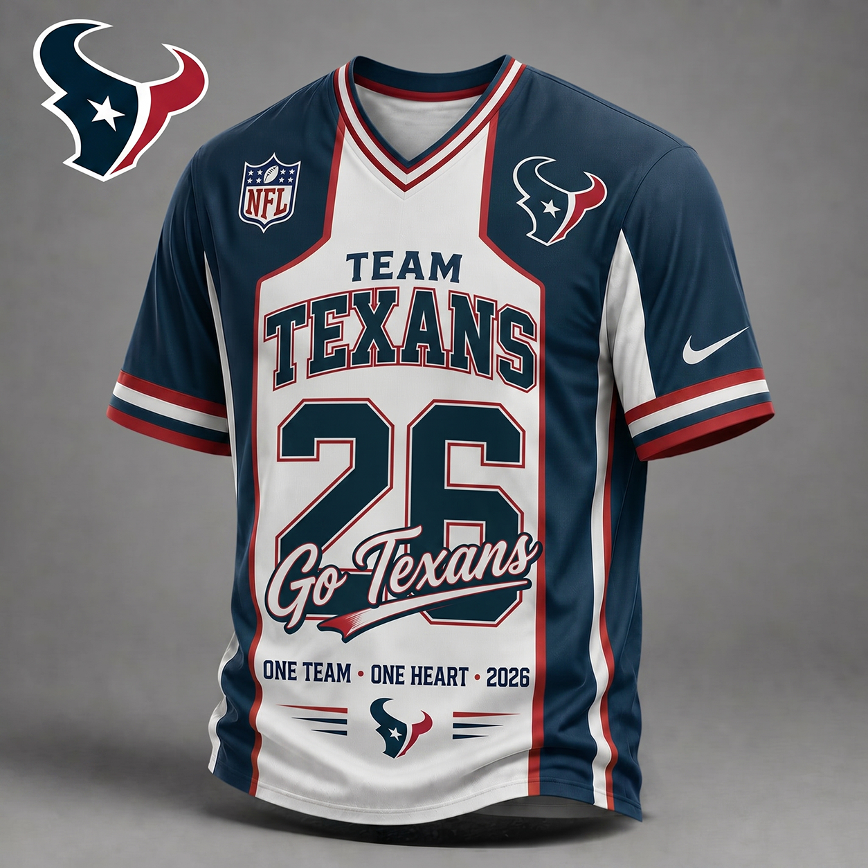 Premium NFL x HOU Team Pride V-Neck Shirt limited editions NDT LVH 010626