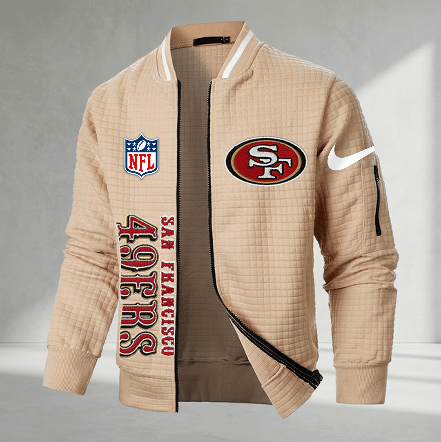 Premium NFL x SF MenŸ??s Waffle Plaid Cardigan NDT VHM 160126