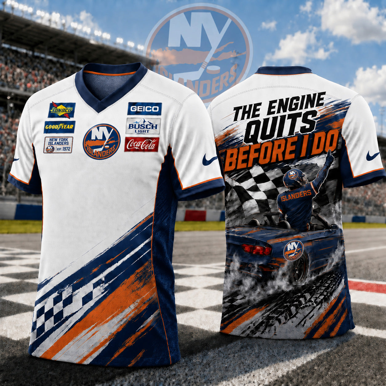 Premium NHL X NYI Speedway NASCAR Fan Jersey Shirt NDT NTN 180526
