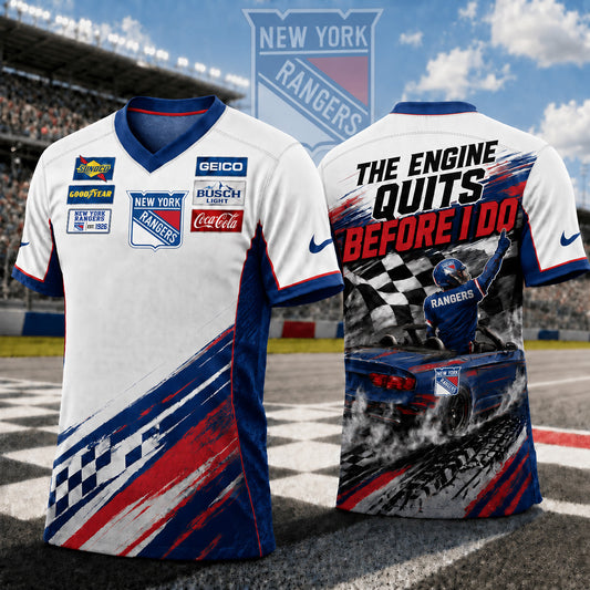 Premium NHL X NYR Speedway NASCAR Fan Jersey Shirt NDT NTN 180526