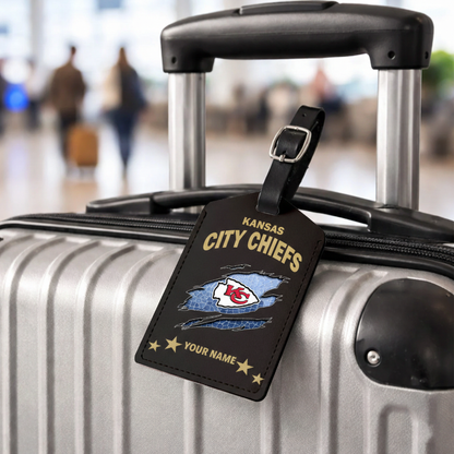 Premium NFL x KC Personalized Leather Luggage Tag NDT VHM 170126