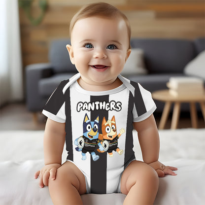 Premium NRL X PP Bluey & Bingo  Baby Romper Custom Name For Kids V4 NDT LVH 230326
