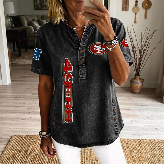 SAN x NFL Women‘s Denim Casual Tops DATND LBN 190526