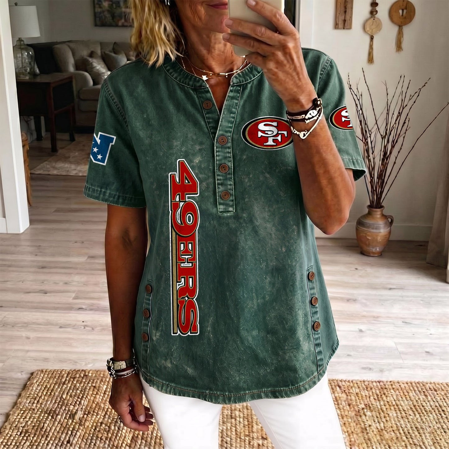 SAN x NFL Women‘s Denim Casual Tops DATND LBN 190526