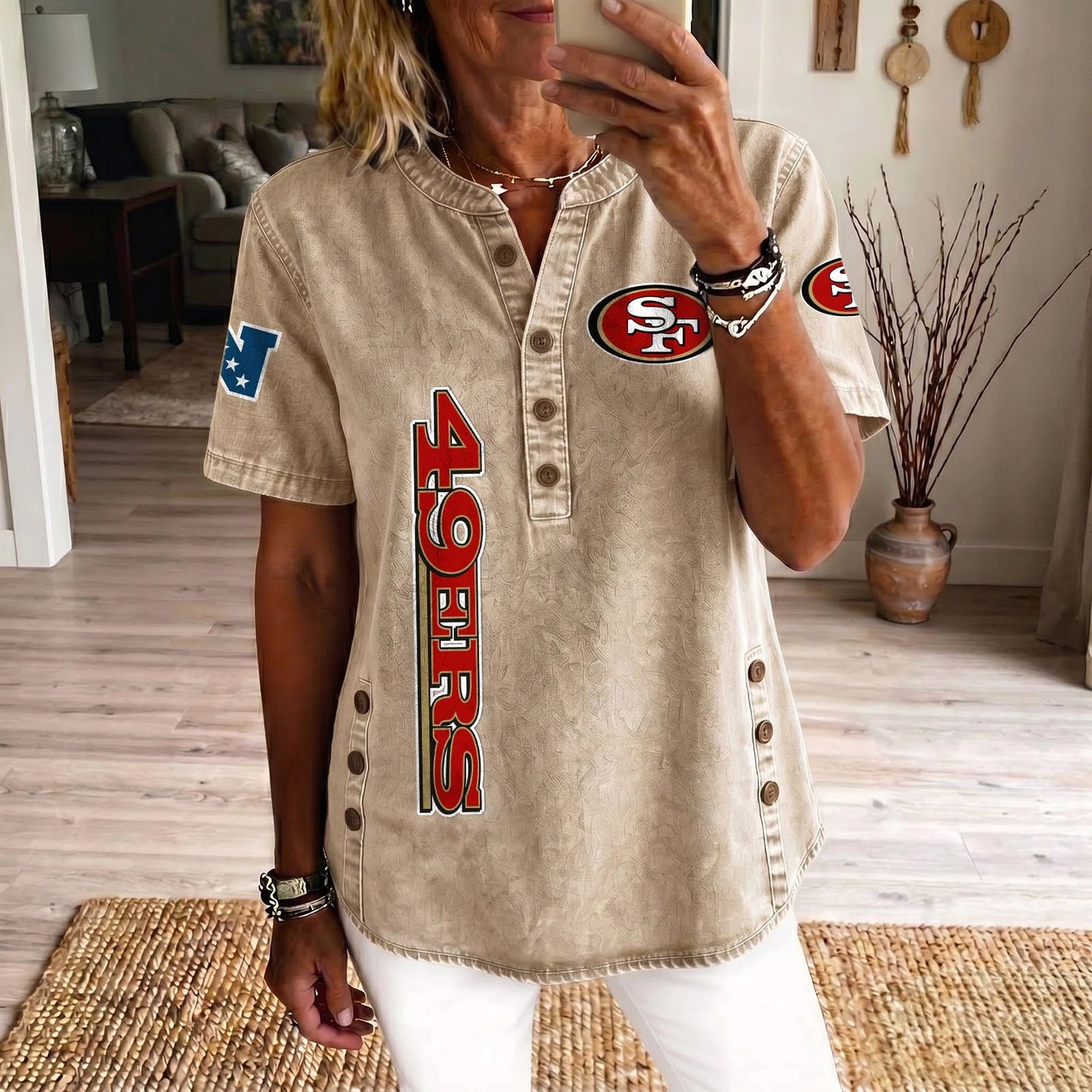 SAN x NFL Women‘s Denim Casual Tops DATND LBN 190526