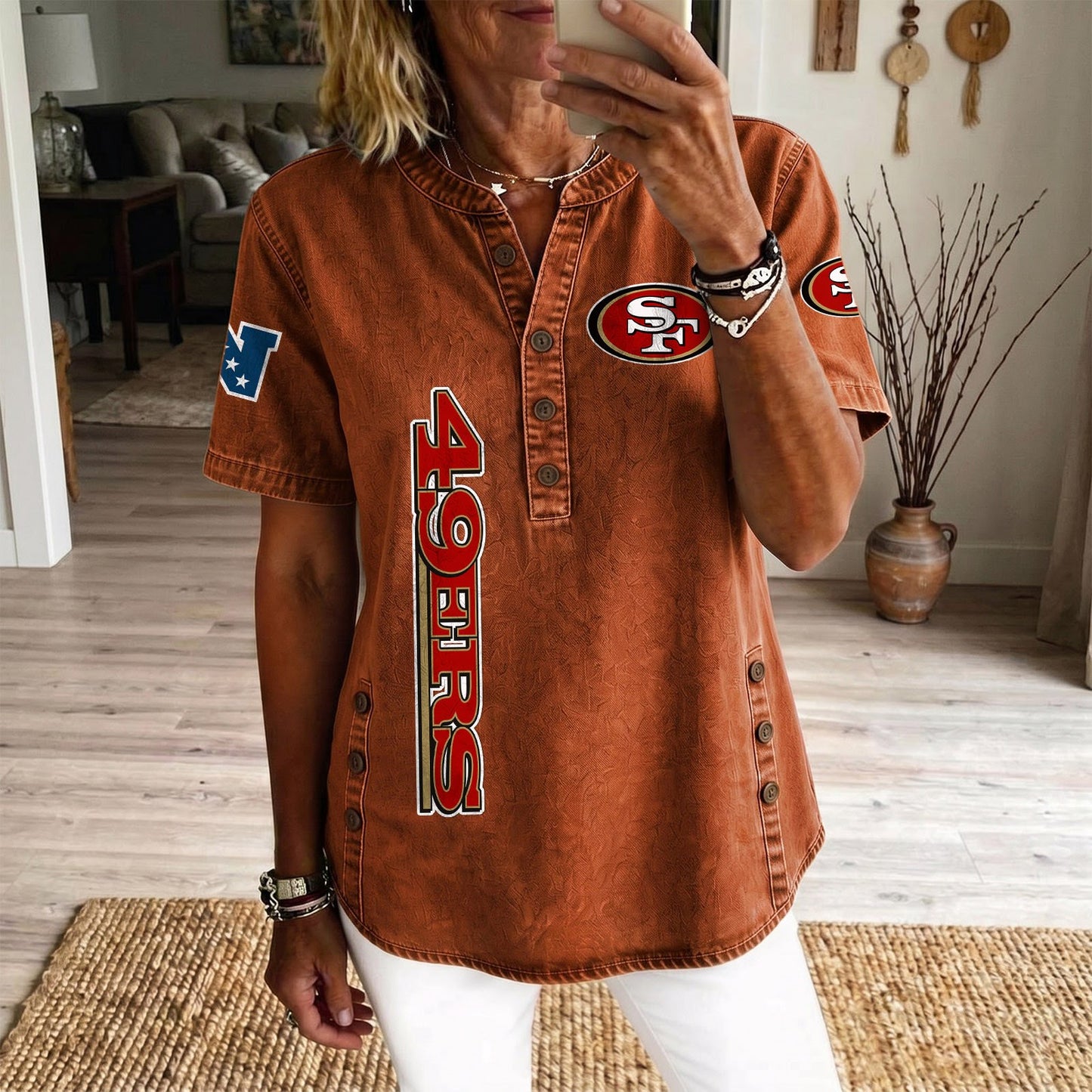 SAN x NFL Women‘s Denim Casual Tops DATND LBN 190526