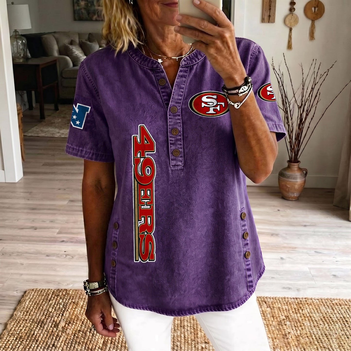 SAN x NFL Women‘s Denim Casual Tops DATND LBN 190526