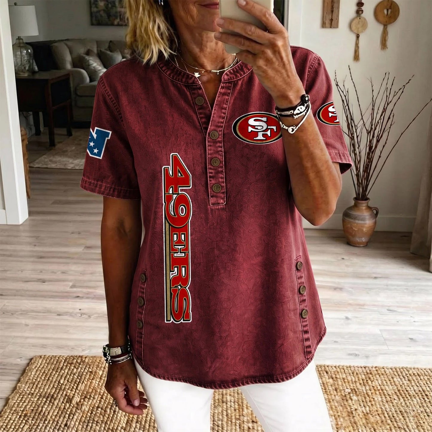 SAN x NFL Women‘s Denim Casual Tops DATND LBN 190526