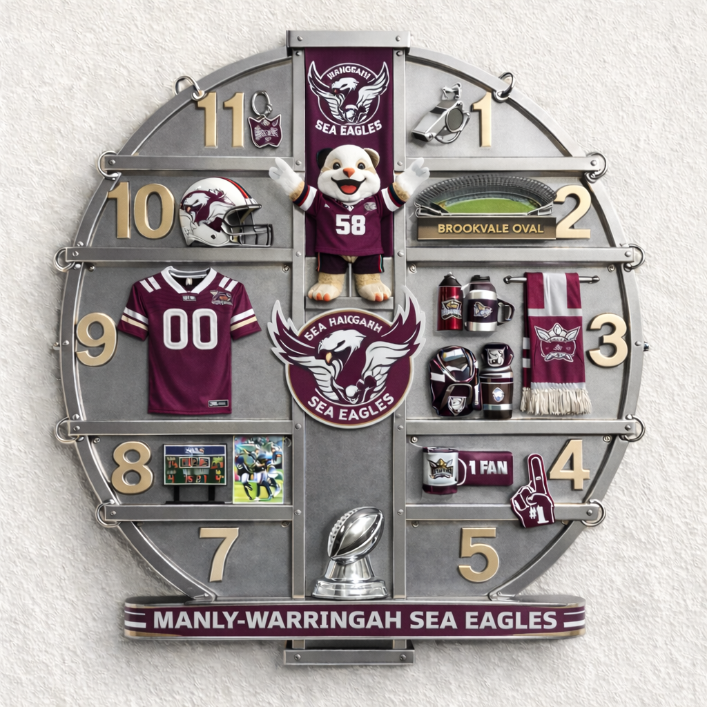 SE x NRL 3D Visual Effect Acrylic Wall Clock DDT CTND