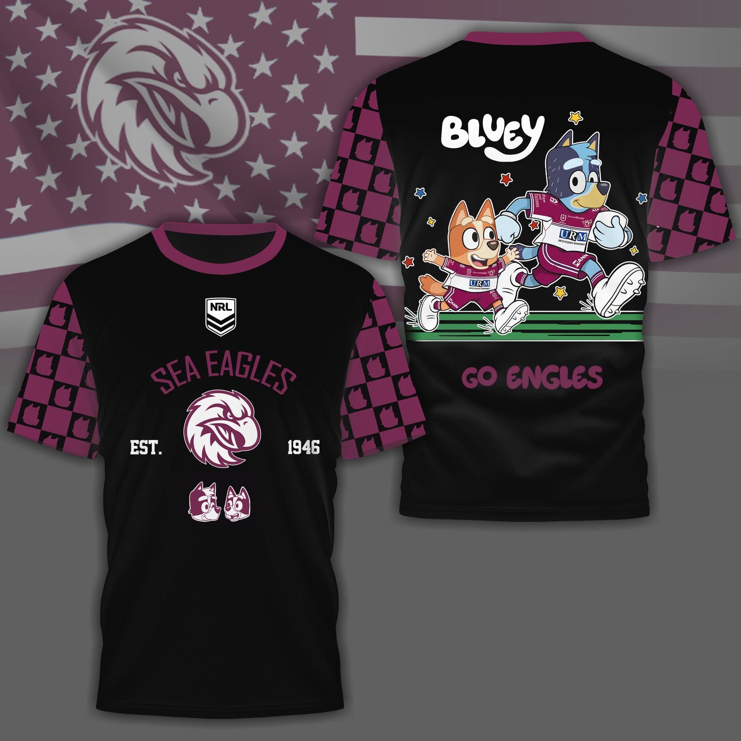 SE x NRL Premium Bluey 3D Shirt DDT TTTZ