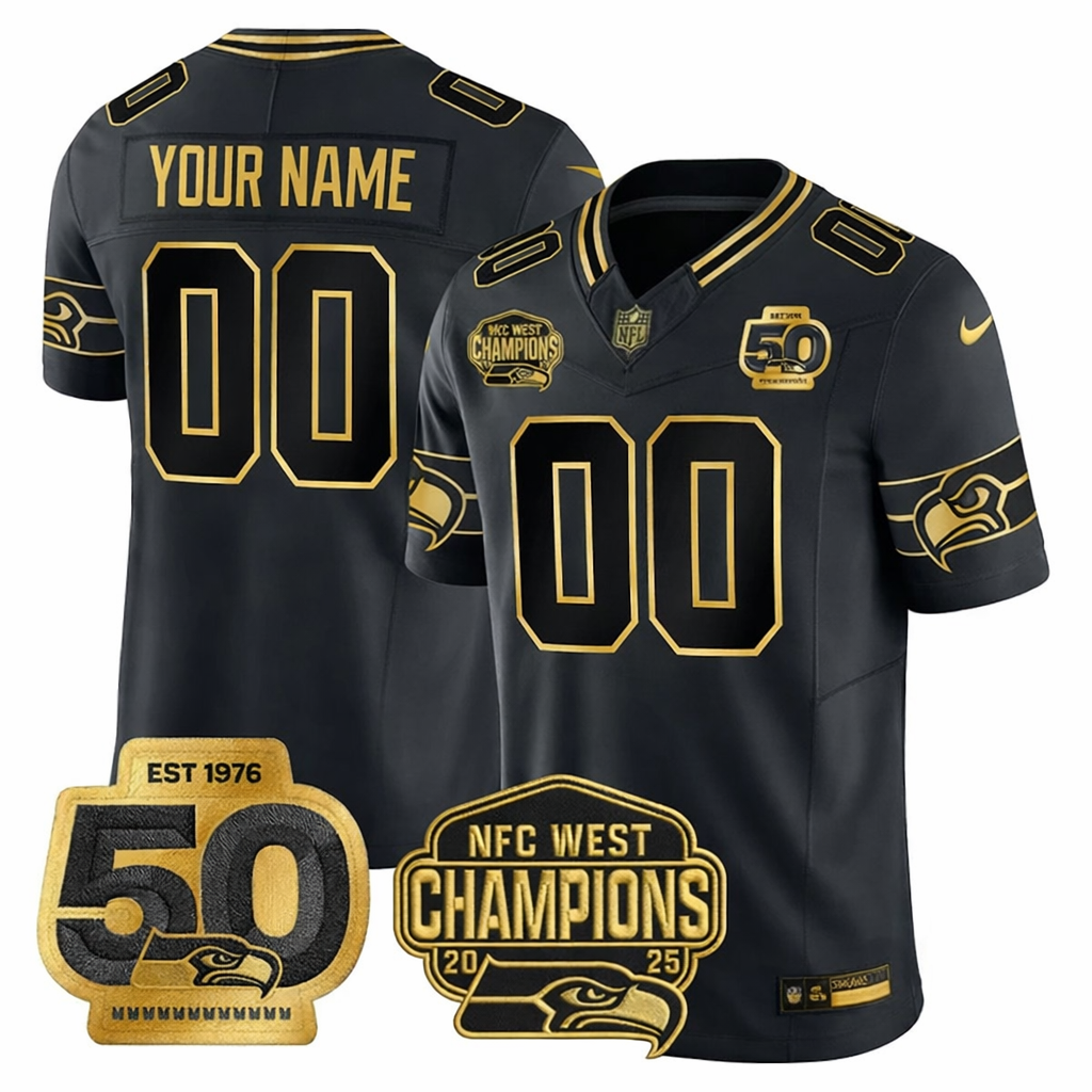 SEA NFC Champs & S.B LX Patch Gold Vapor Jersey DDT  NTL