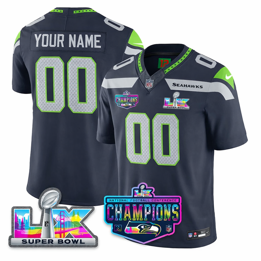 SEA NFC Champs & S.B LX Patch Gold Vapor Jersey DDT  NTL