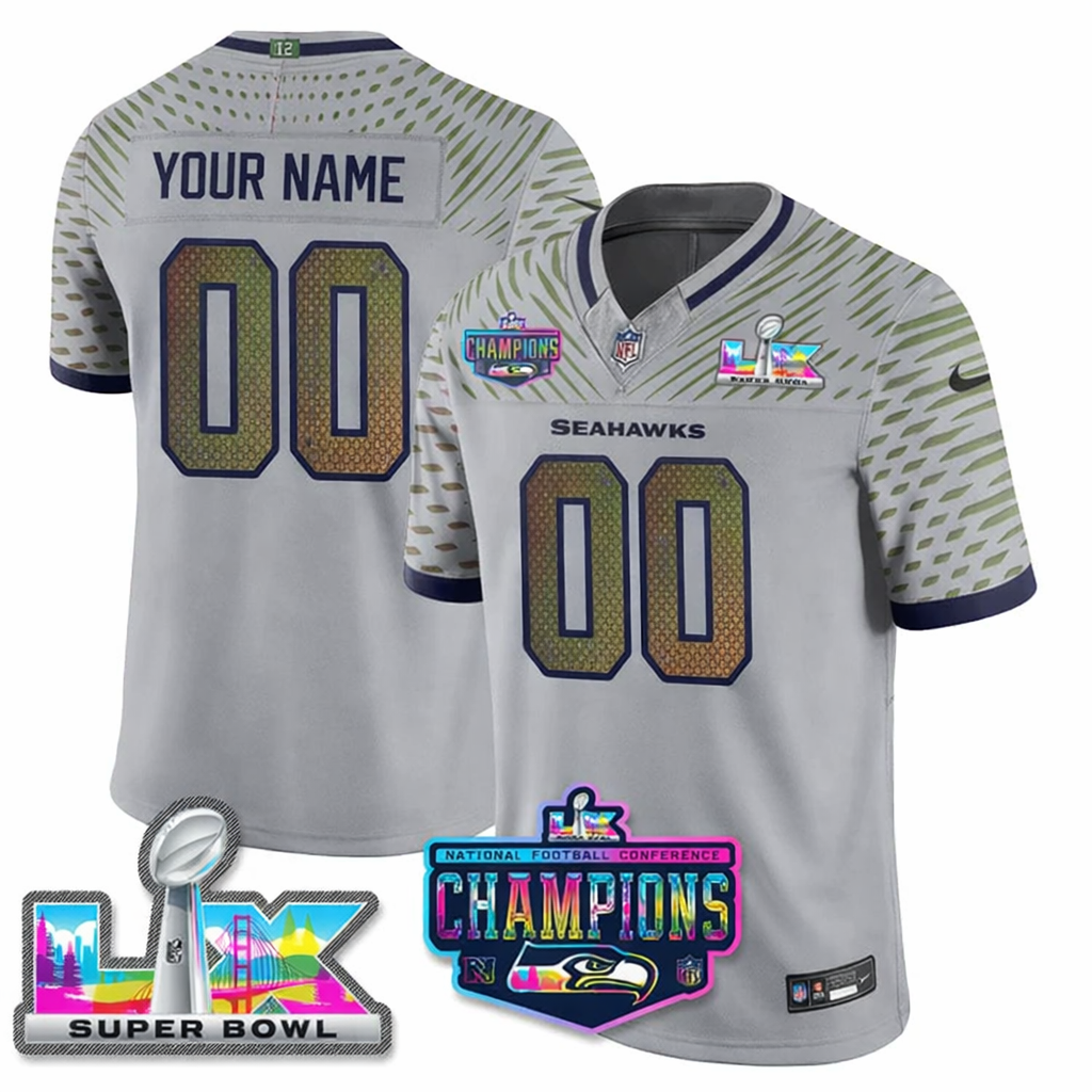 SEA NFC Champs & S.B LX Patch Gold Vapor Jersey DDT  NTL