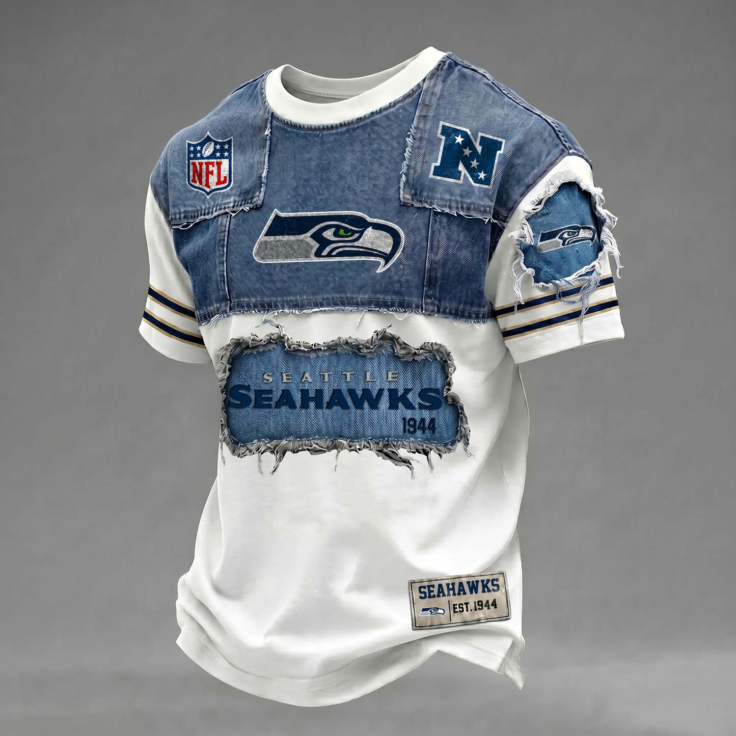 SEA x NFL Patchwork Denim T-Shirt DATND TANTD 080626